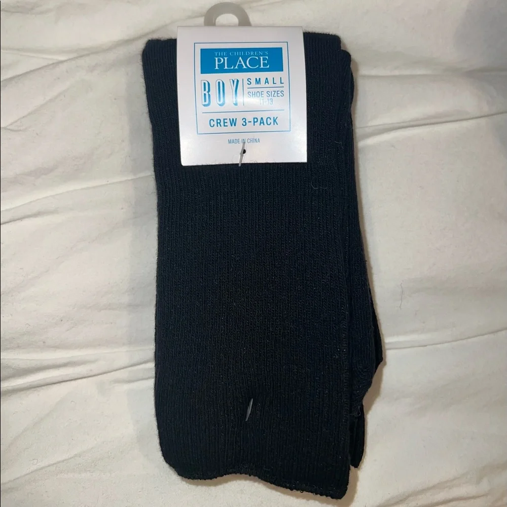 CHILDREN’S PLACE 3 PACK CREW SOCKS SMALL